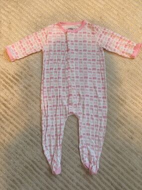 Magnificent Baby Pink and White Elephant Footed One-Piece